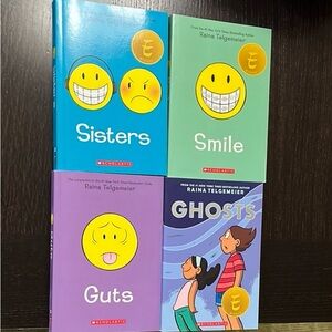 Raina Telgemeier graphic novels for middle schoolers. Set of 4.